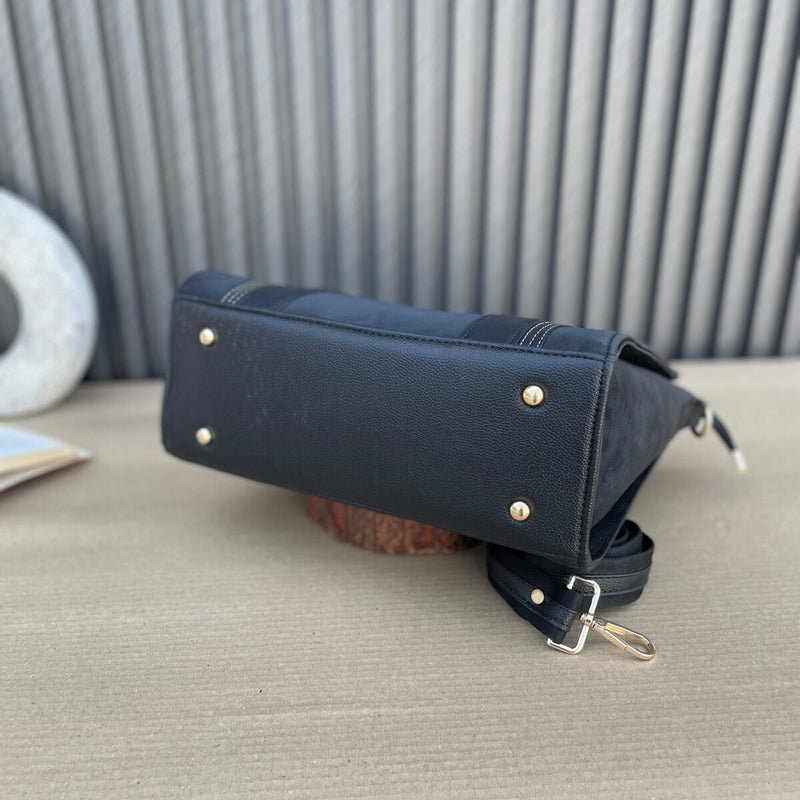 Mini Suede Tote- Black