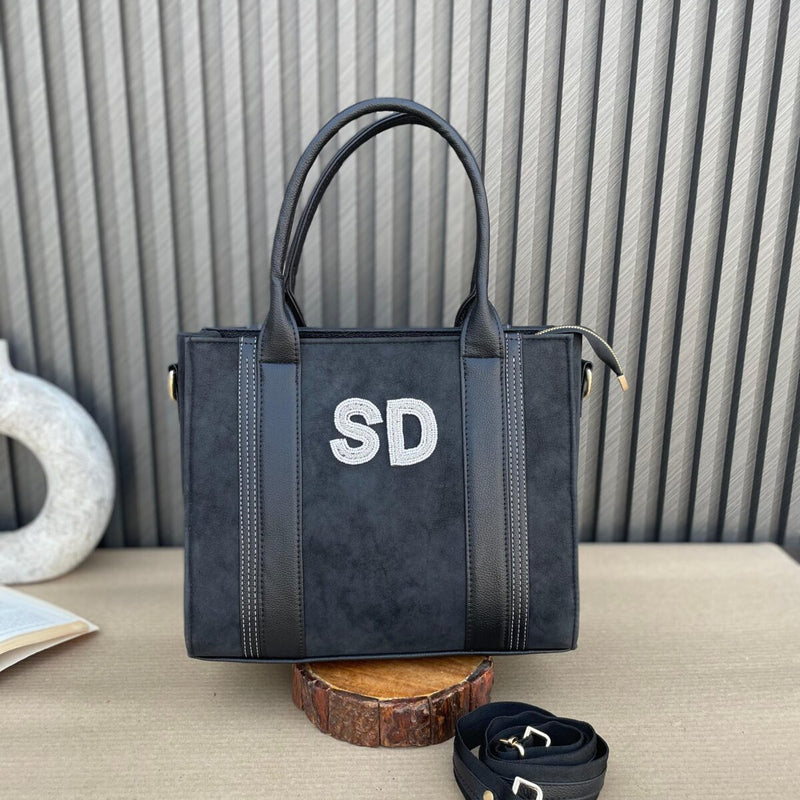 Mini Suede Tote- Black