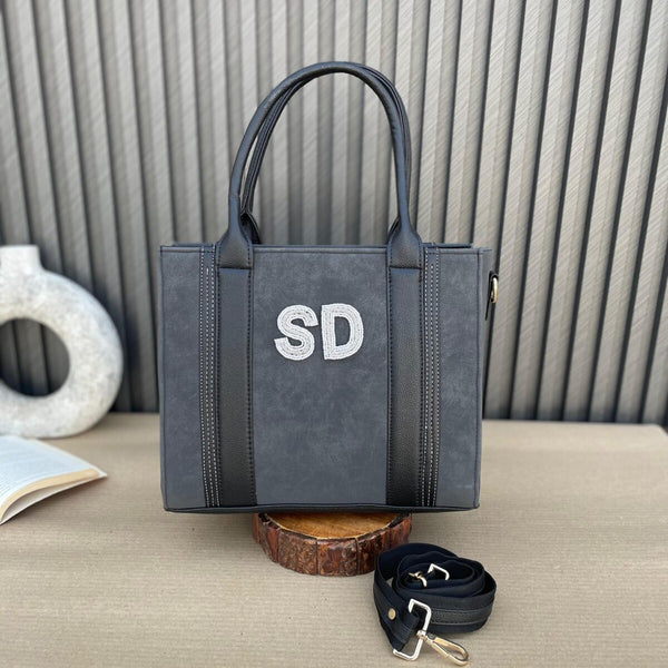 Mini Suede Tote- Dark Grey