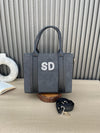 Mini Suede Tote- Dark Grey