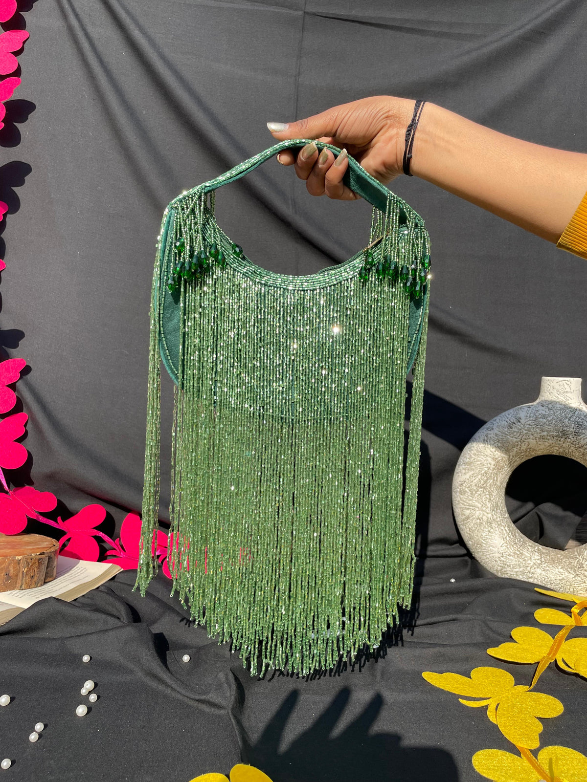 Jhalar Bag- Bottle Green