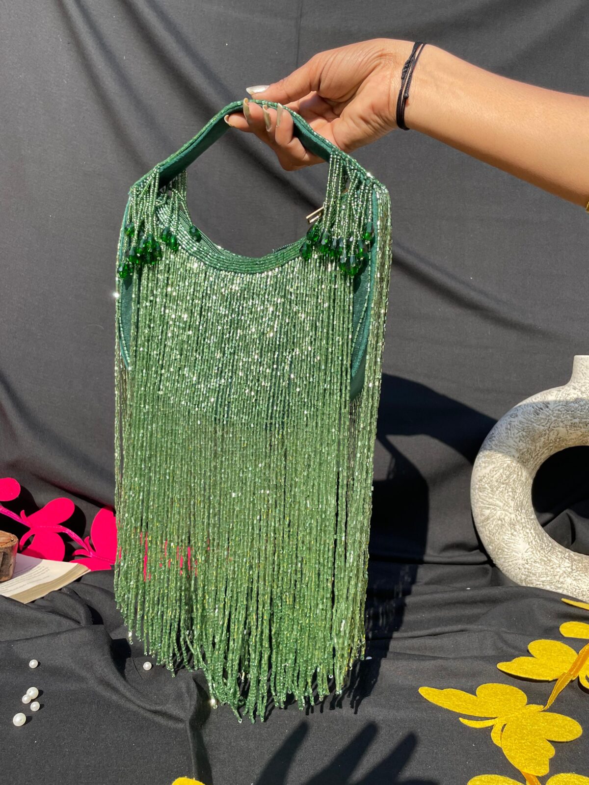 Jhalar Bag- Bottle Green