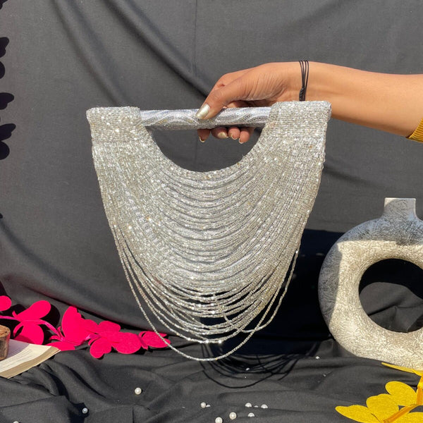 Tassel Moon Bag -Silver
