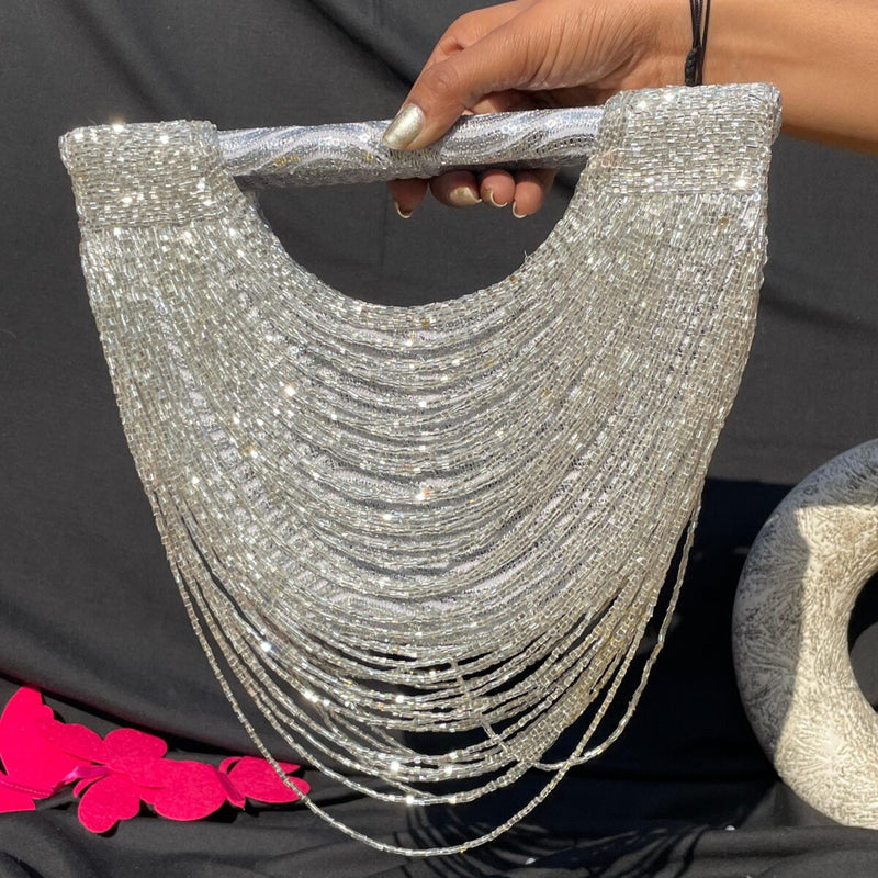 Tassel Moon Bag -Silver