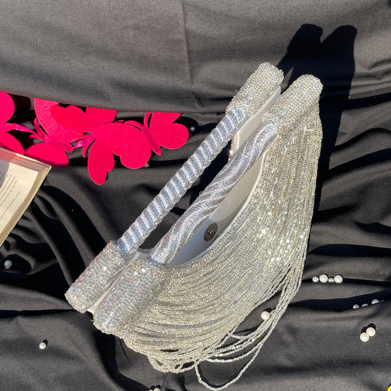Tassel Moon Bag -Silver