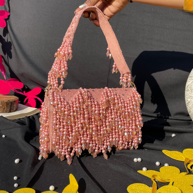 AFREEN Handwork Flap Bag - BLUSH PINK