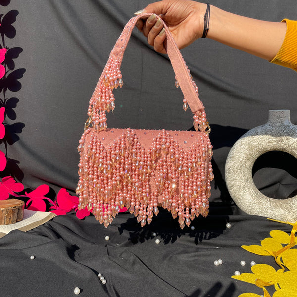 AFREEN Handwork Flap Bag - BLUSH PINK