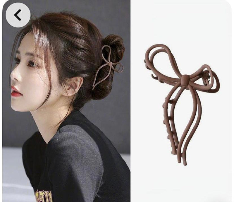 Metallic Bow Claw Clip- Large