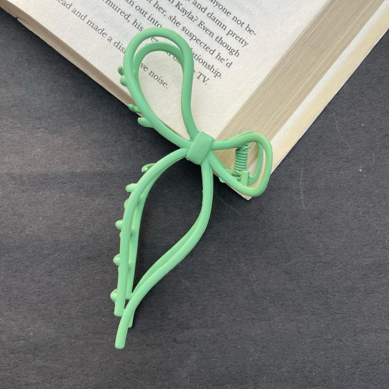 Metallic Bow Claw Clip- Large
